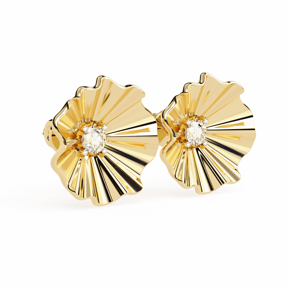 0.06 Carat Refined Round Solitaire Earrings in Moissanite | House of Estara