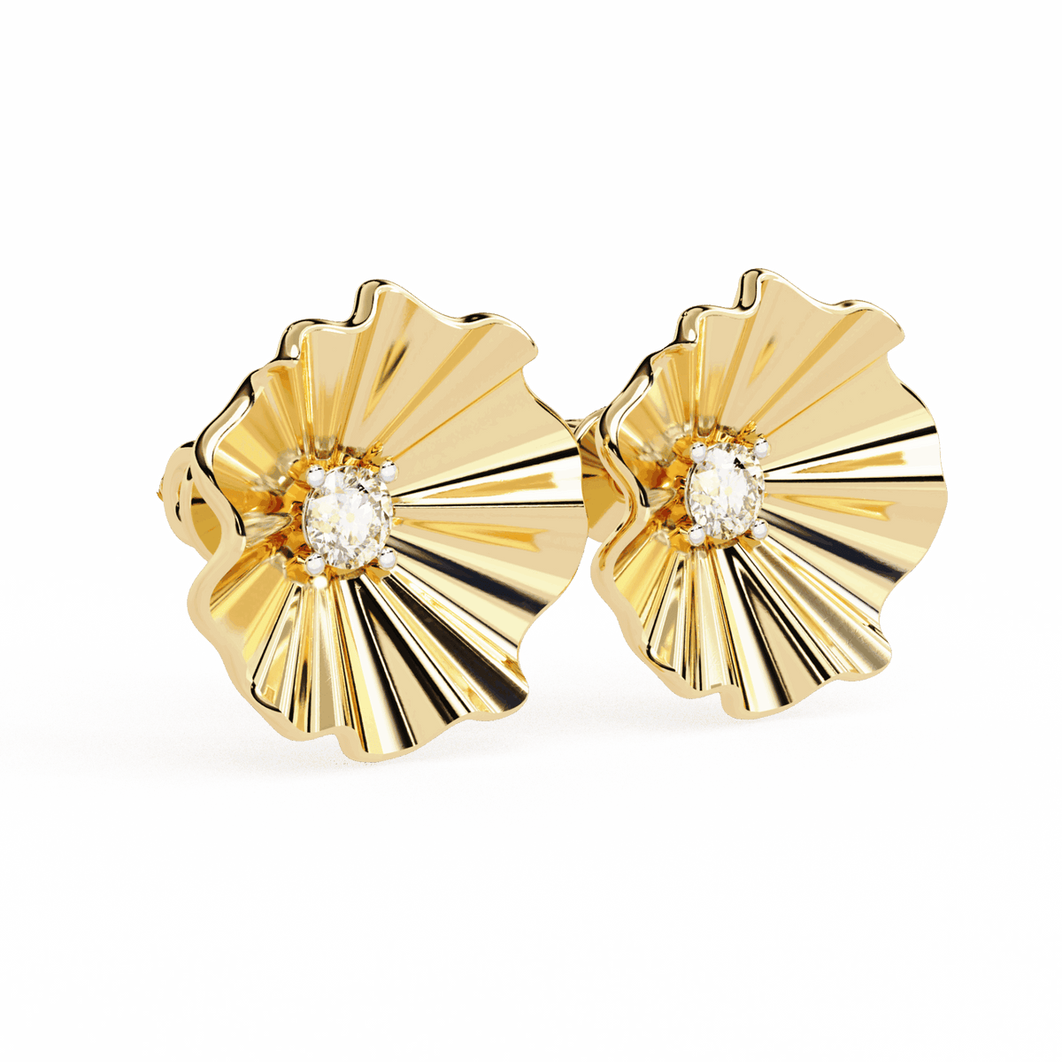 0.06 Carat Refined Round Solitaire Earrings in Moissanite | House of Estara