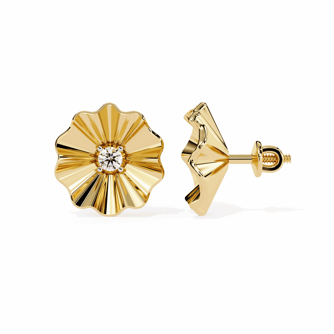 0.06 Carat Refined Round Solitaire Earrings in Moissanite | House of Estara