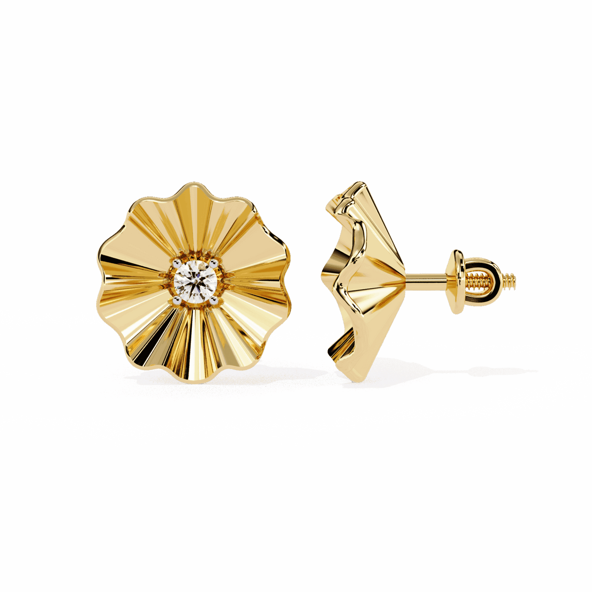 0.06 Carat Refined Round Solitaire Earrings in Moissanite | House of Estara