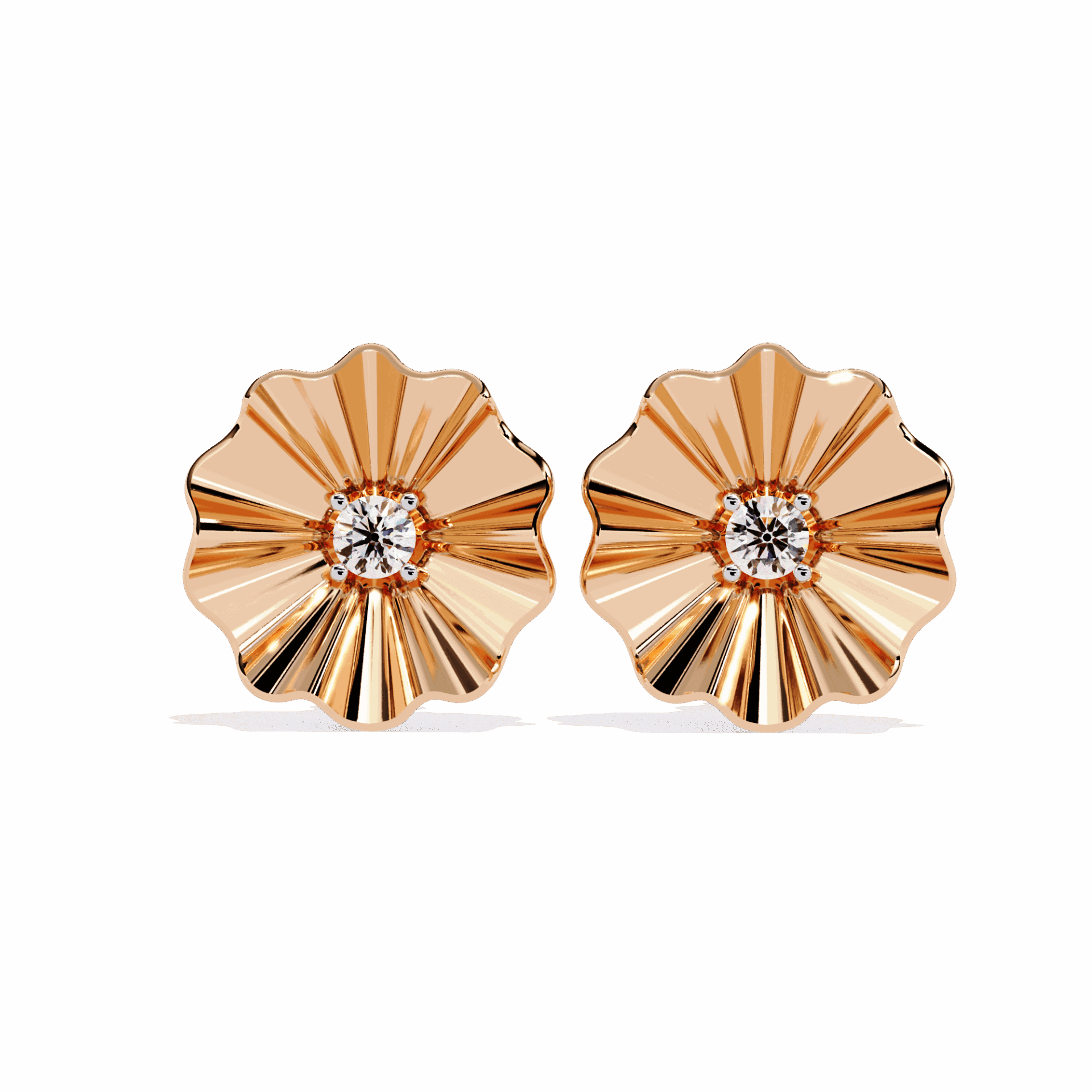 0.06 Carat Refined Round Solitaire Earrings in Moissanite | House of Estara