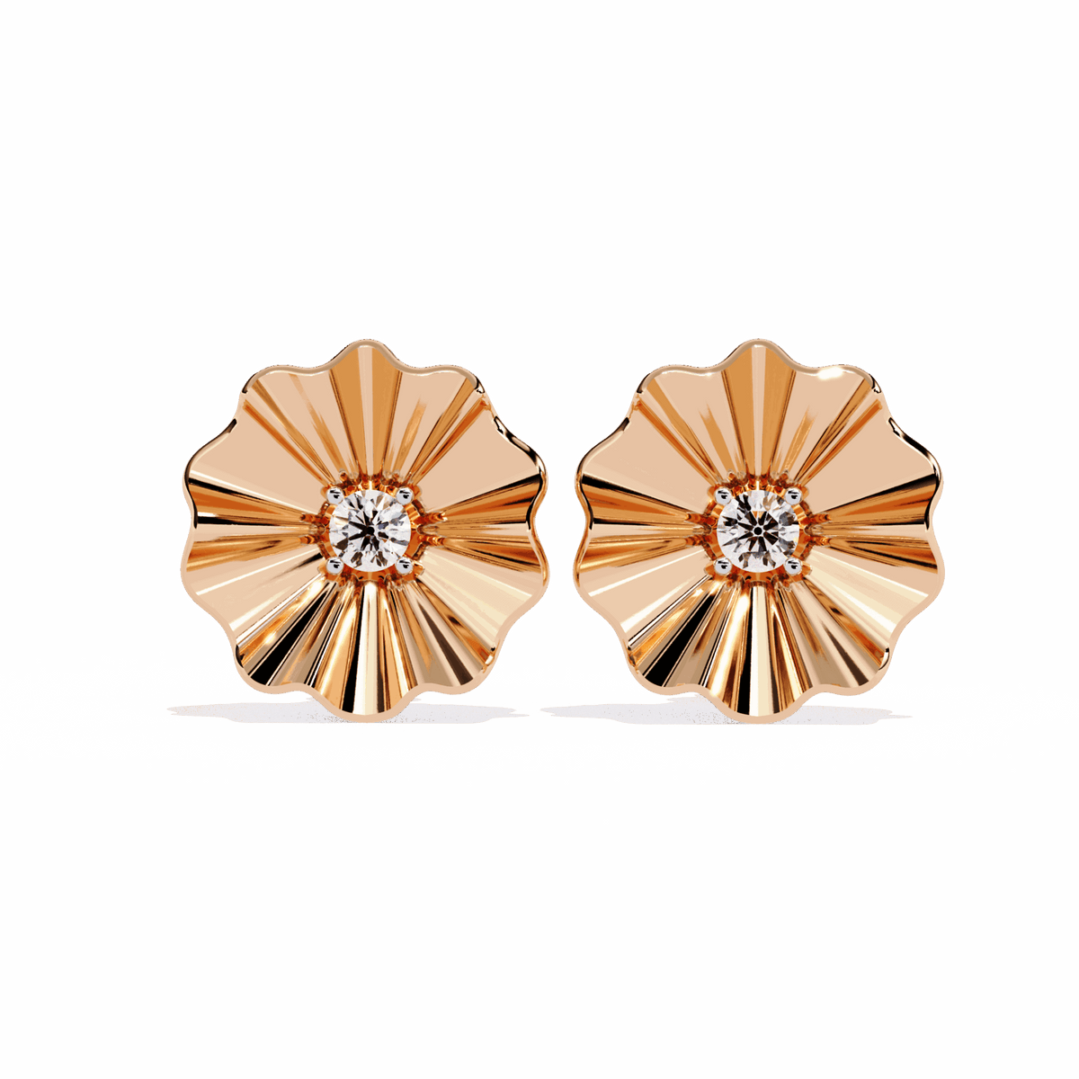 0.06 Carat Refined Round Solitaire Earrings in Moissanite | House of Estara
