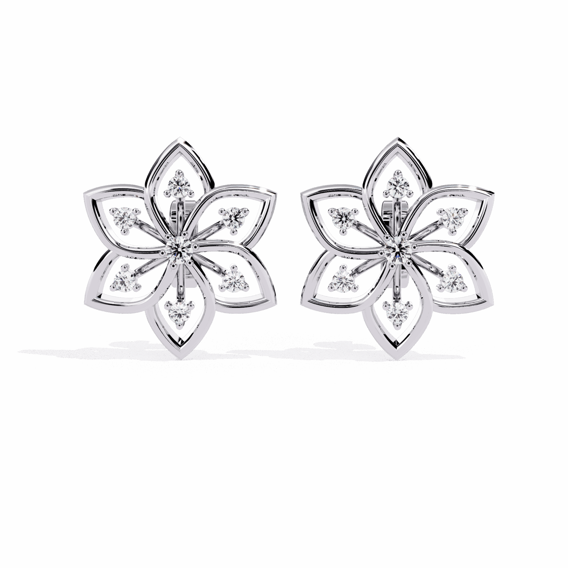 0.1 Carat Twin Round Stud Earrings in Moissanite | House of Estara