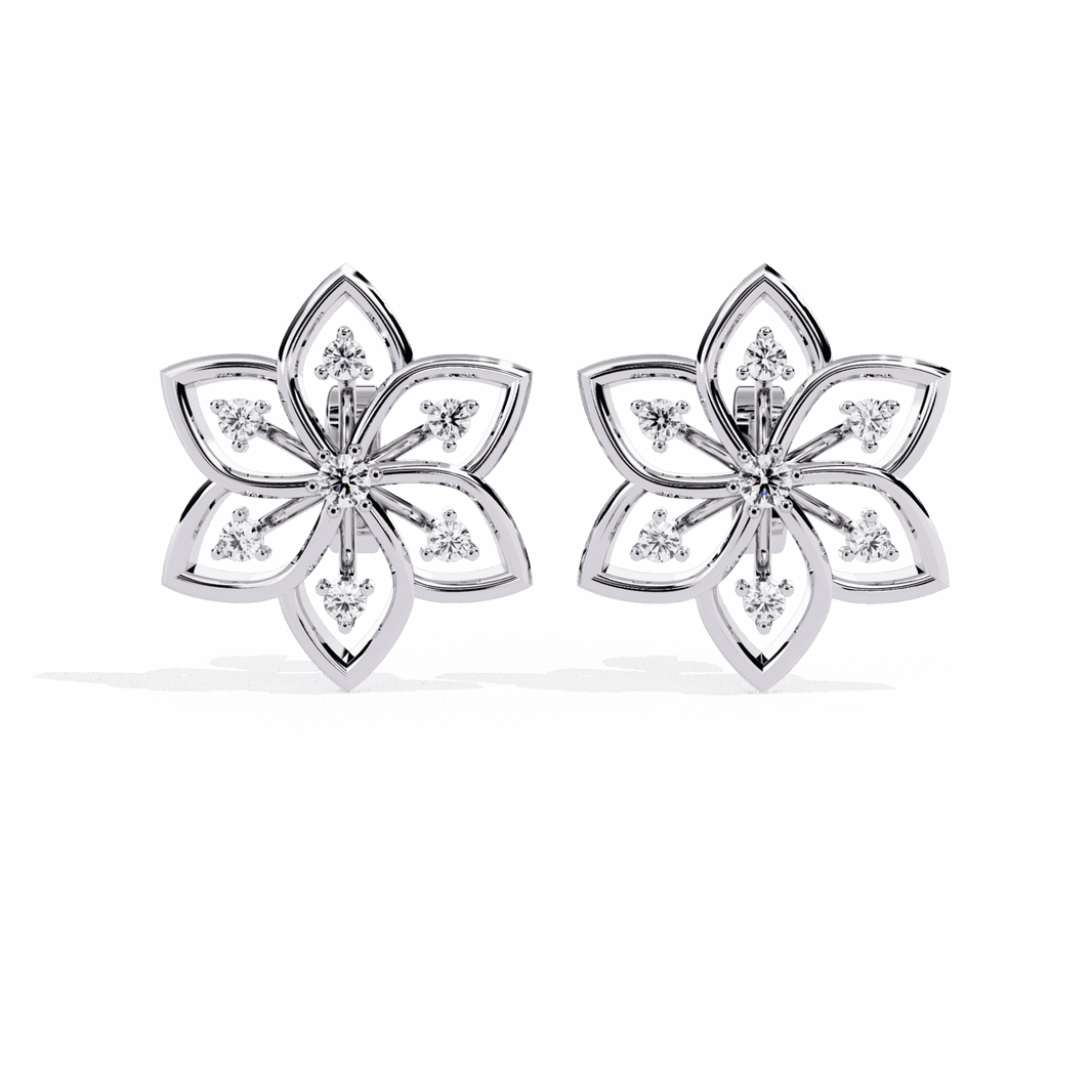 0.1 Carat Twin Round Stud Earrings in Moissanite | House of Estara