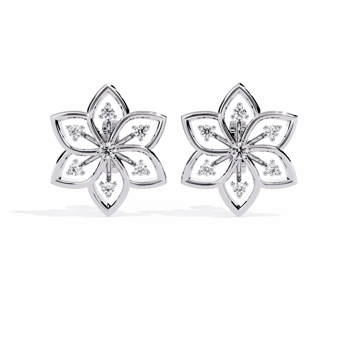 0.1 Carat Twin Round Stud Earrings in Moissanite | House of Estara