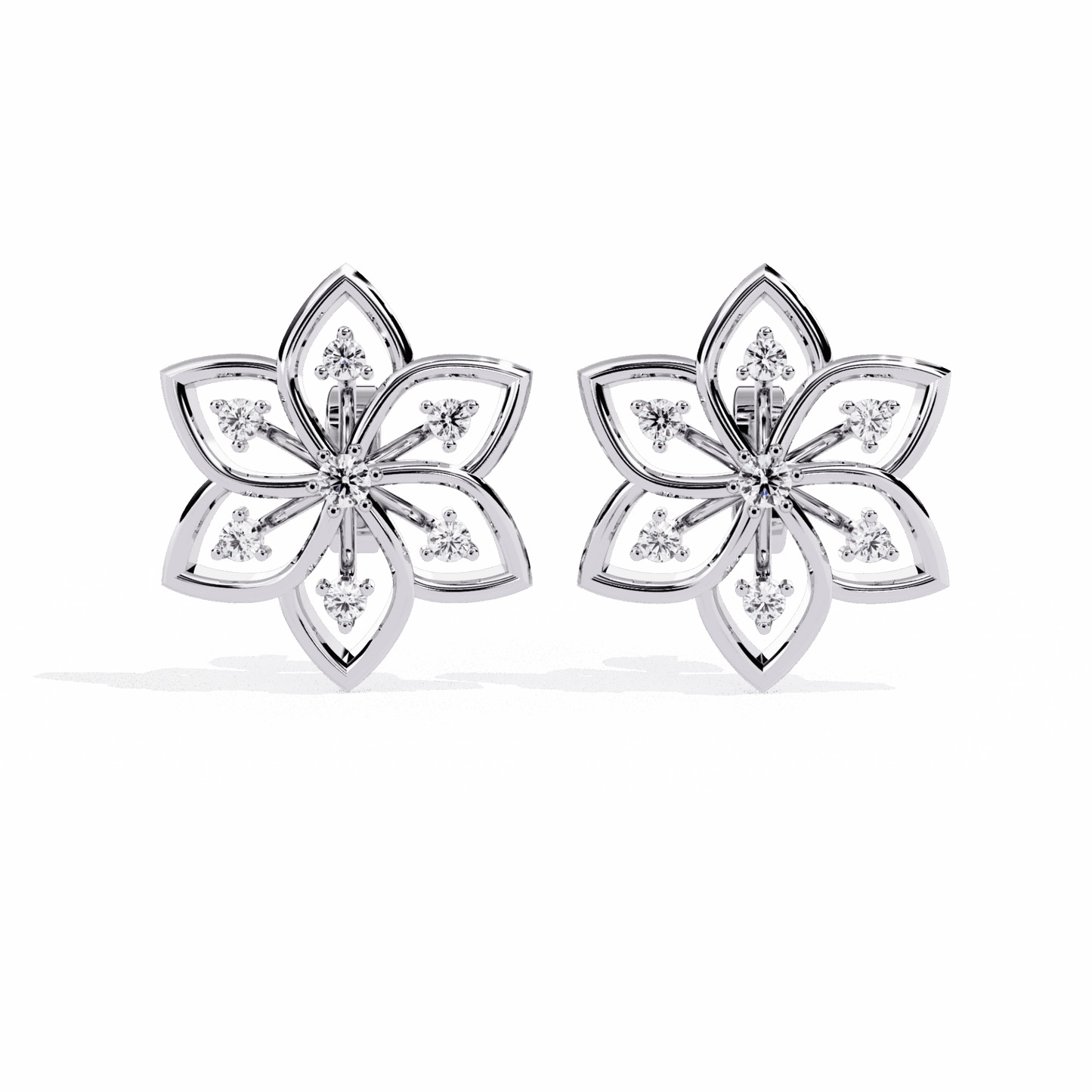 0.1 Carat Twin Round Stud Earrings in Moissanite | House of Estara