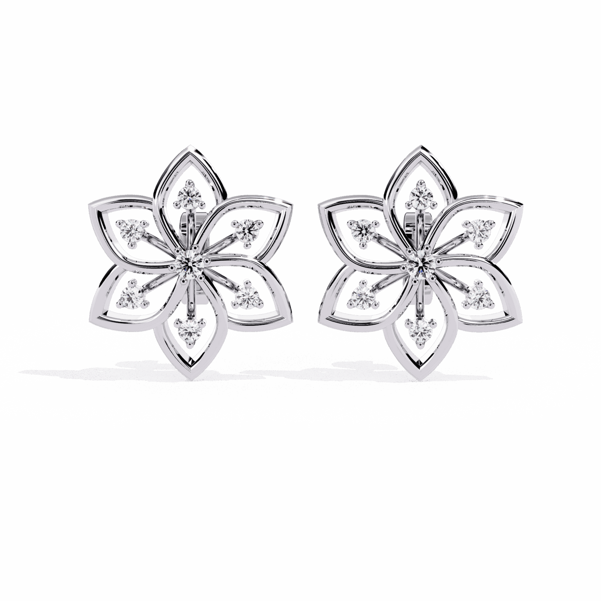 0.1 Carat Twin Round Stud Earrings in Moissanite | House of Estara