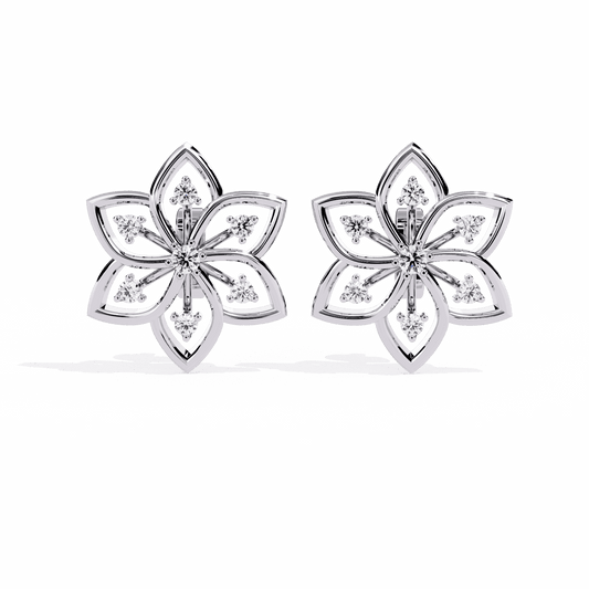0.1 Carat Twin Round Stud Earrings in Moissanite | House of Estara