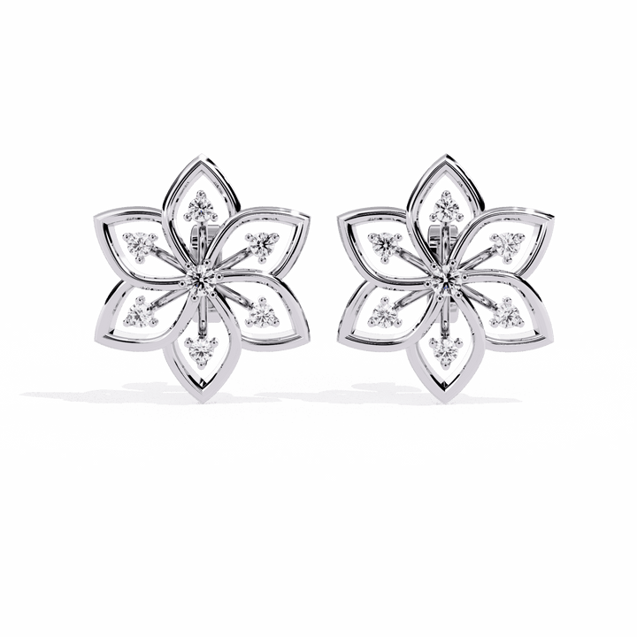 0.1 Carat Twin Round Stud Earrings in Moissanite | House of Estara