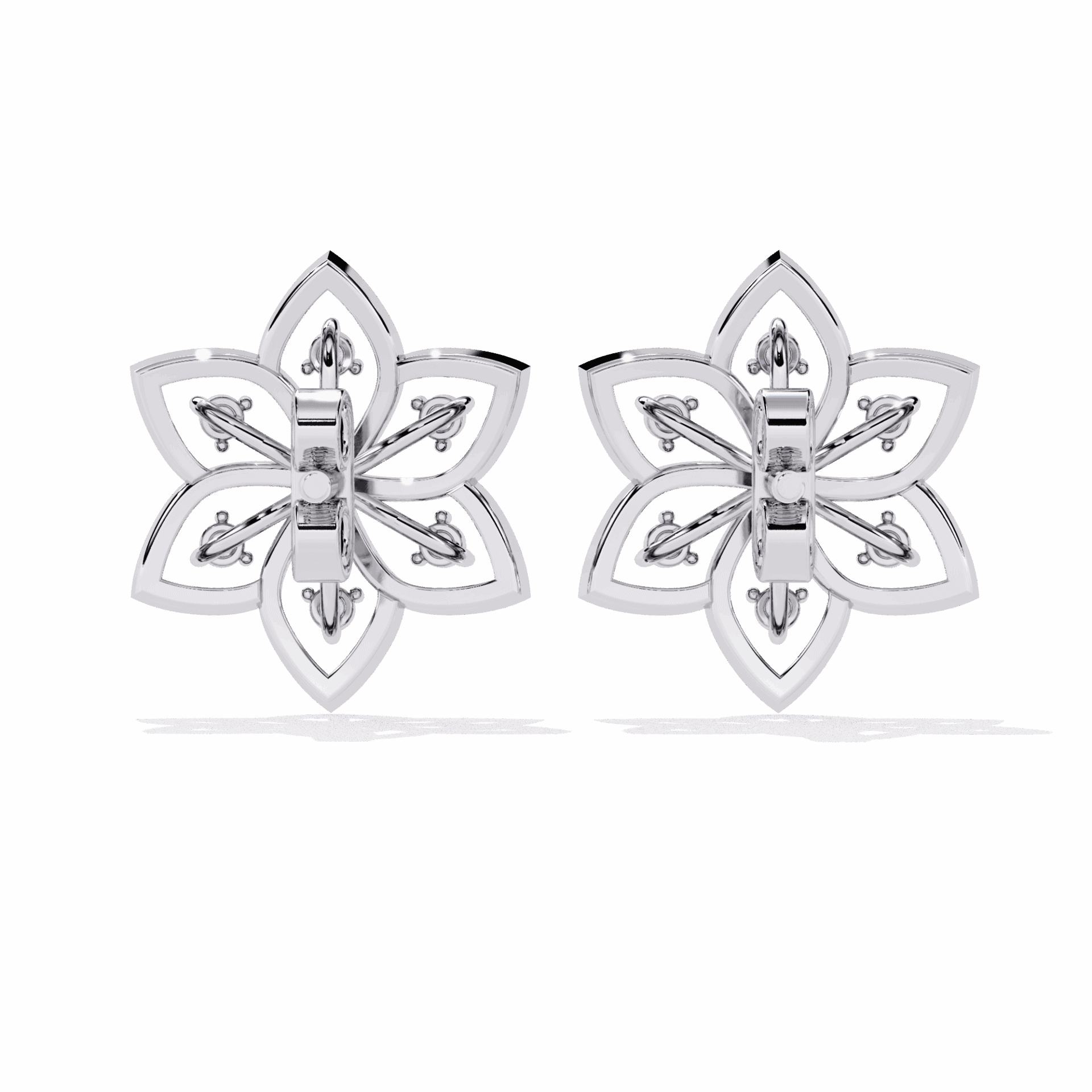 0.1 Carat Twin Round Stud Earrings in Moissanite | House of Estara