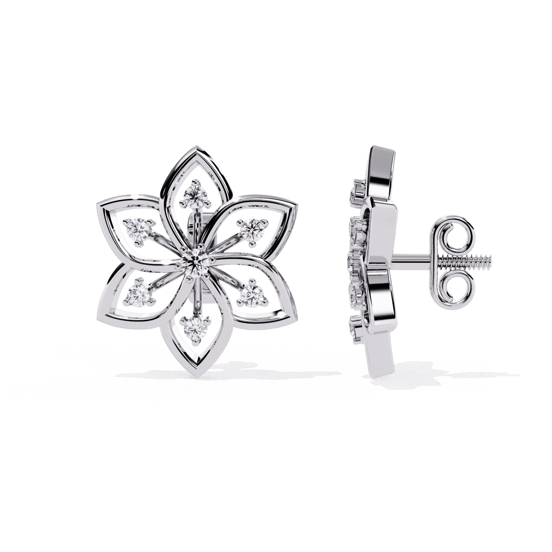 0.1 Carat Twin Round Stud Earrings in Moissanite | House of Estara