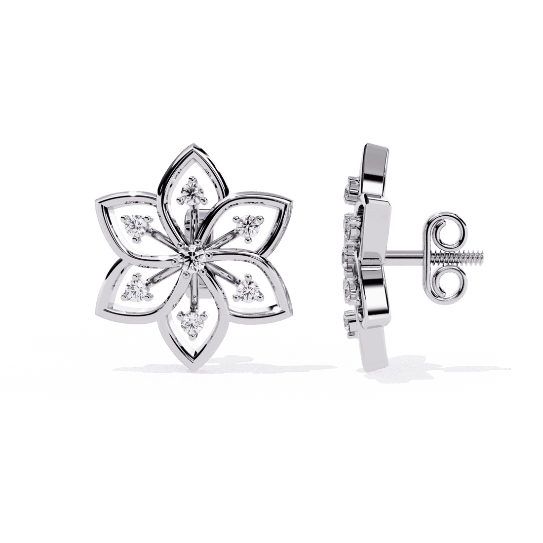 0.1 Carat Twin Round Stud Earrings in Moissanite | House of Estara
