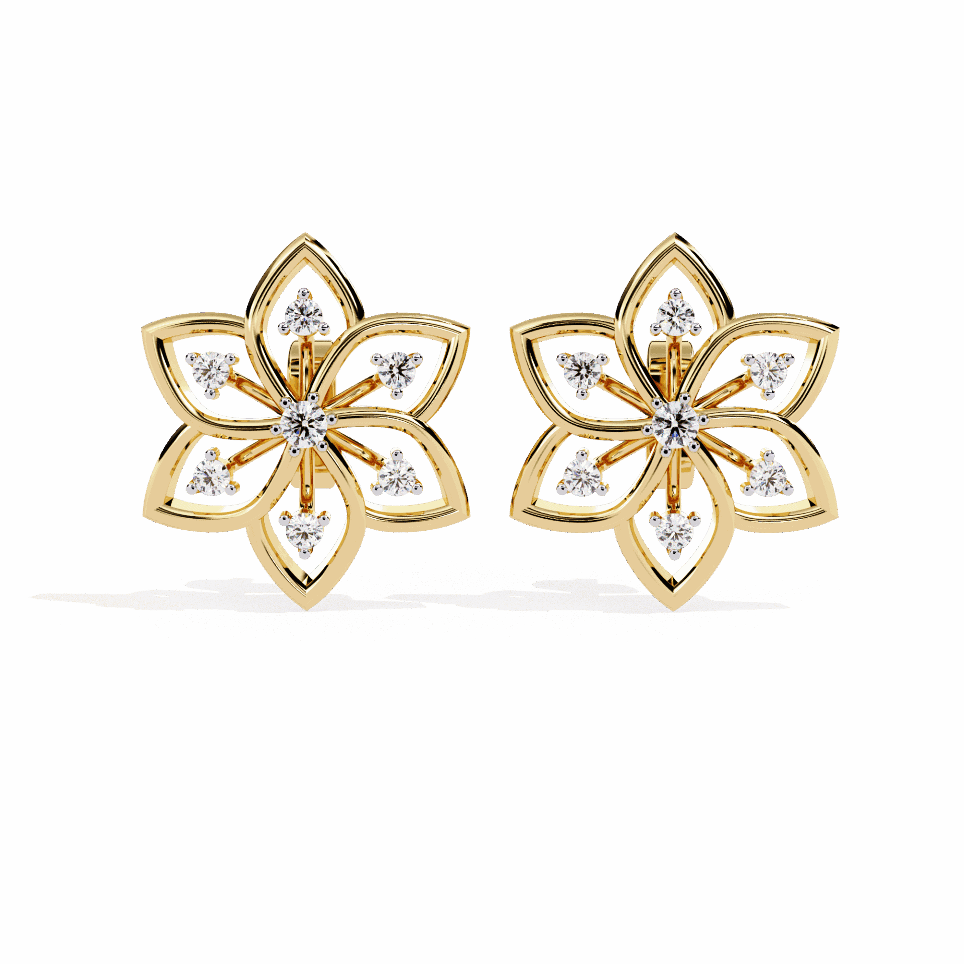 0.1 Carat Twin Round Stud Earrings in Moissanite | House of Estara