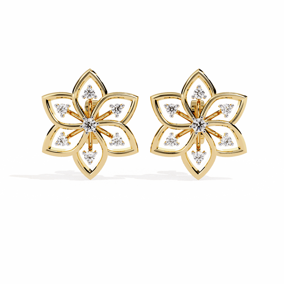 0.1 Carat Twin Round Stud Earrings in Moissanite | House of Estara