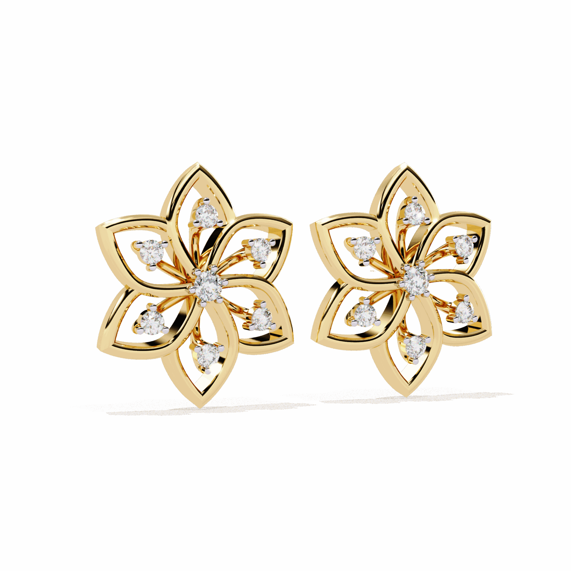 0.1 Carat Twin Round Stud Earrings in Moissanite | House of Estara