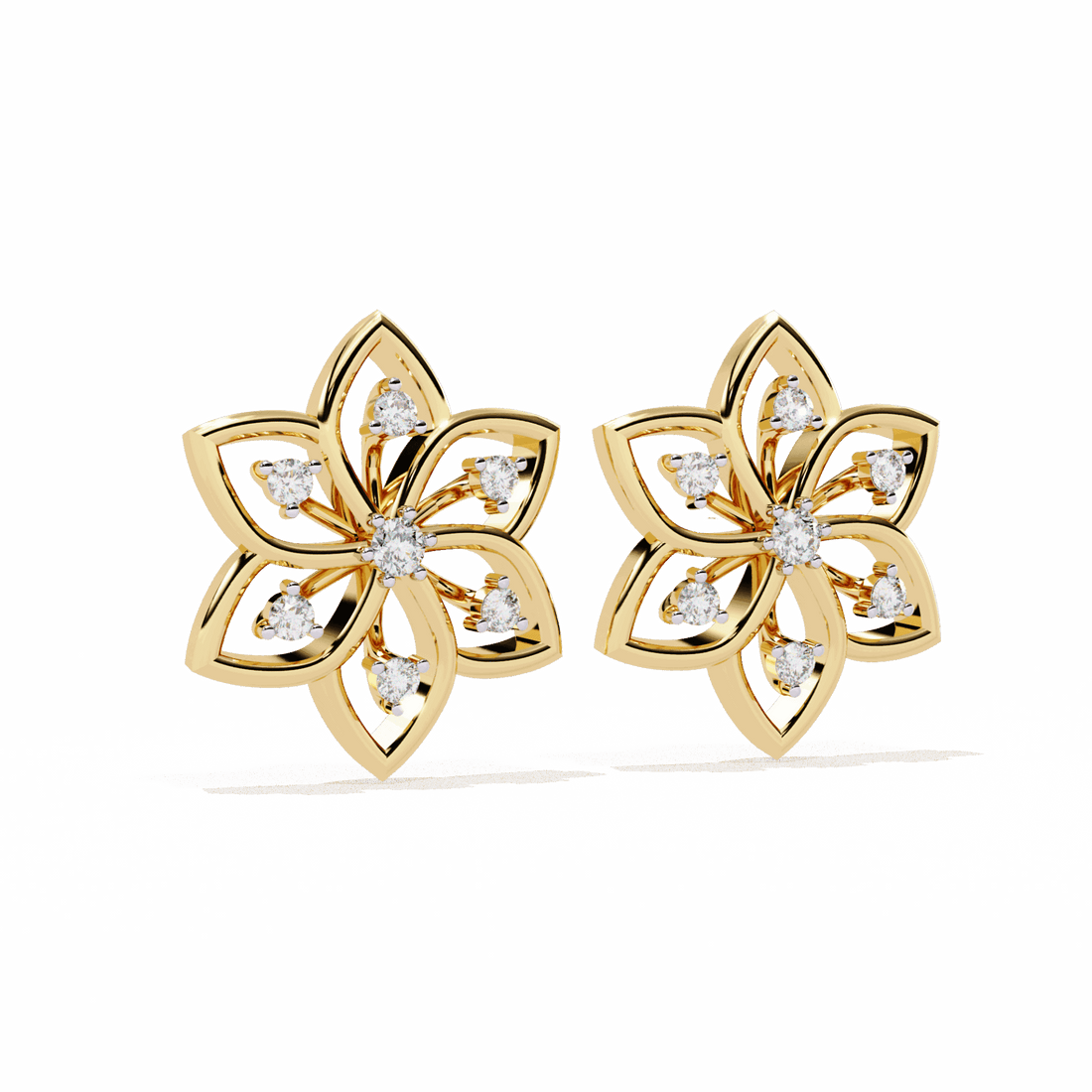 0.1 Carat Twin Round Stud Earrings in Moissanite | House of Estara