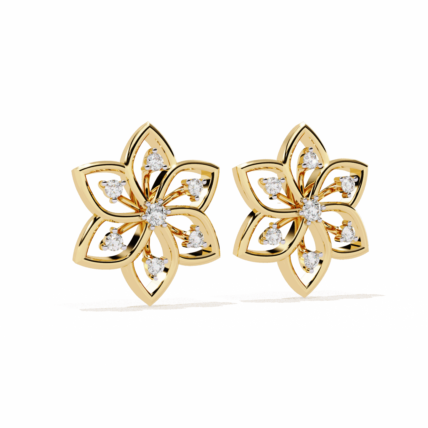 0.1 Carat Twin Round Stud Earrings in Moissanite | House of Estara