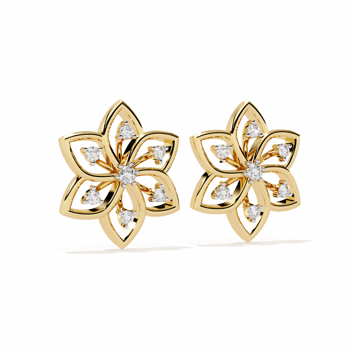 0.1 Carat Twin Round Stud Earrings in Moissanite | House of Estara
