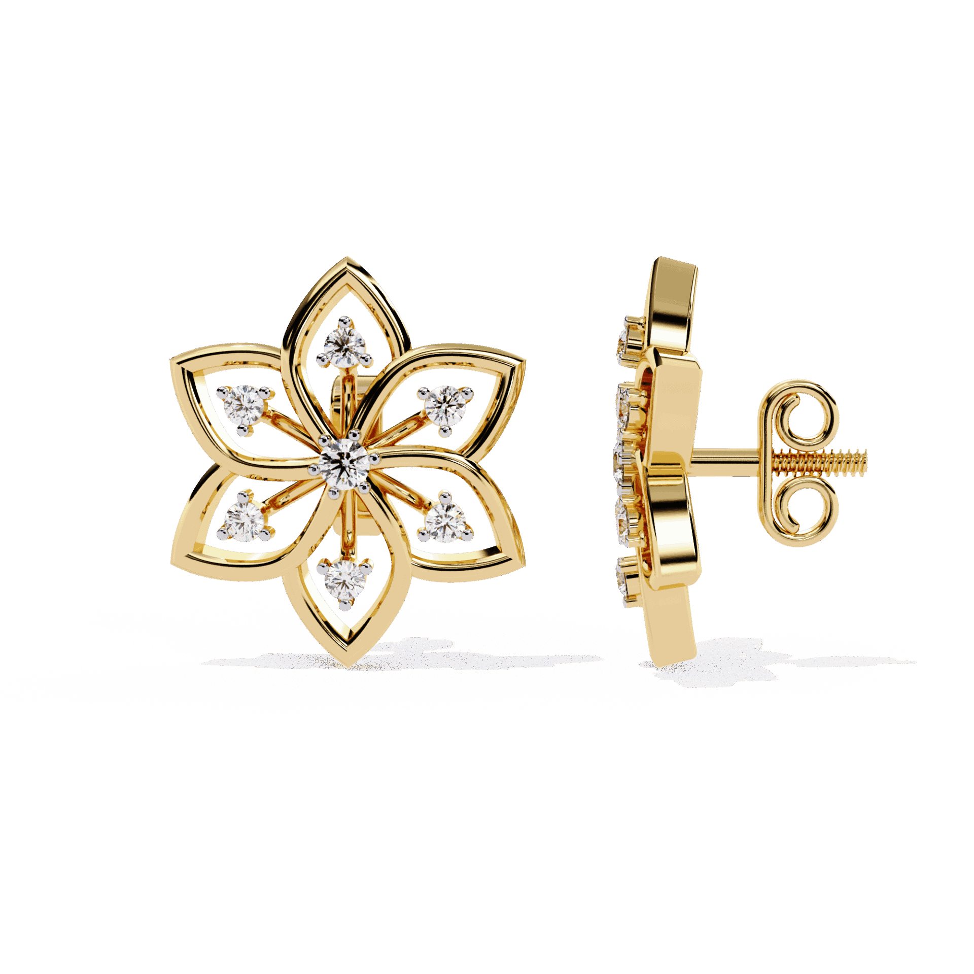 0.1 Carat Twin Round Stud Earrings in Moissanite | House of Estara