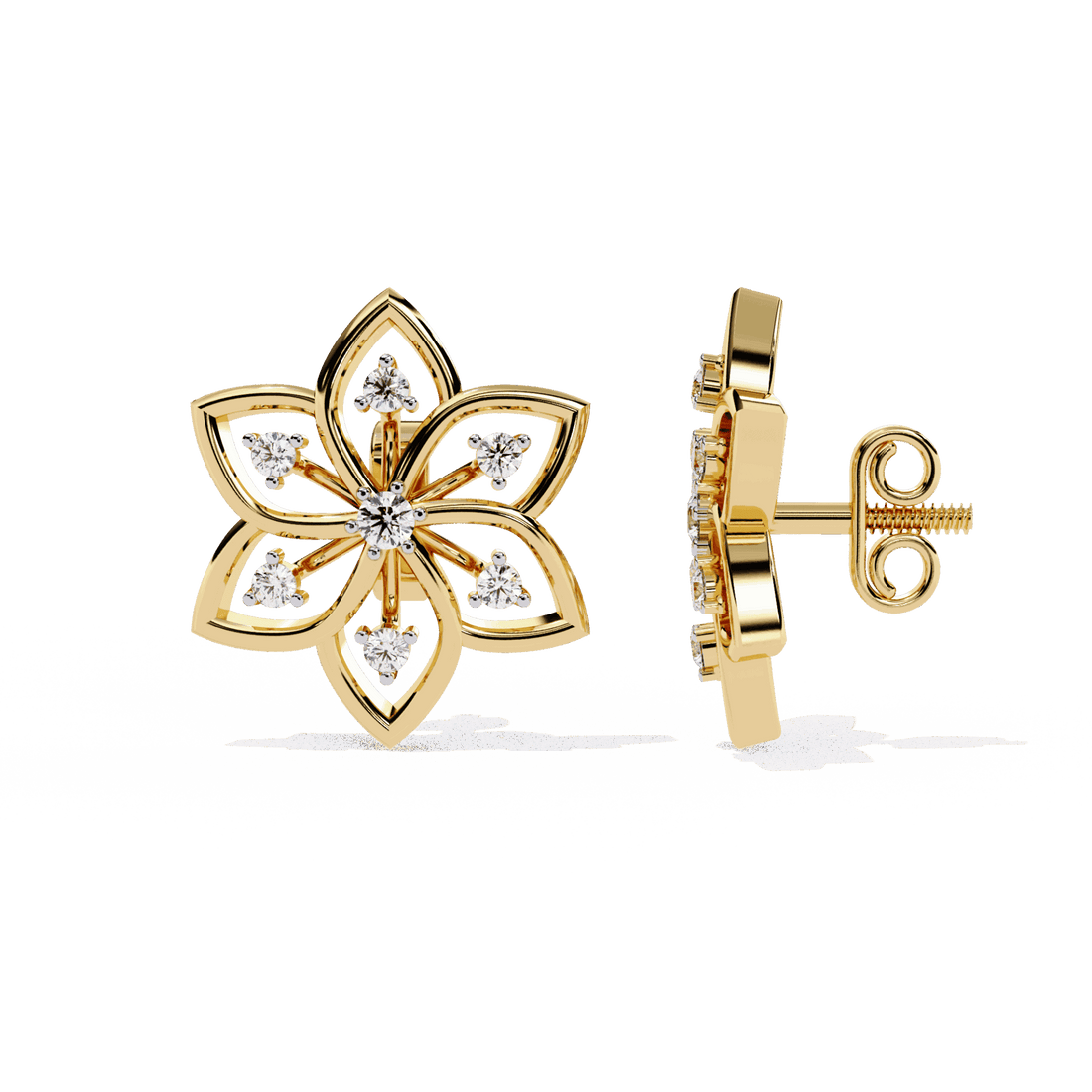 0.1 Carat Twin Round Stud Earrings in Moissanite | House of Estara