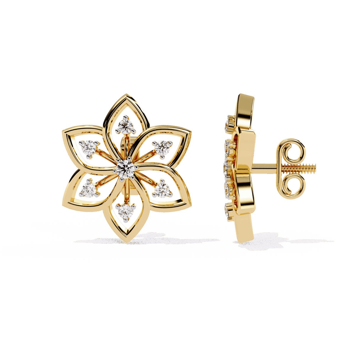 0.1 Carat Twin Round Stud Earrings in Moissanite | House of Estara