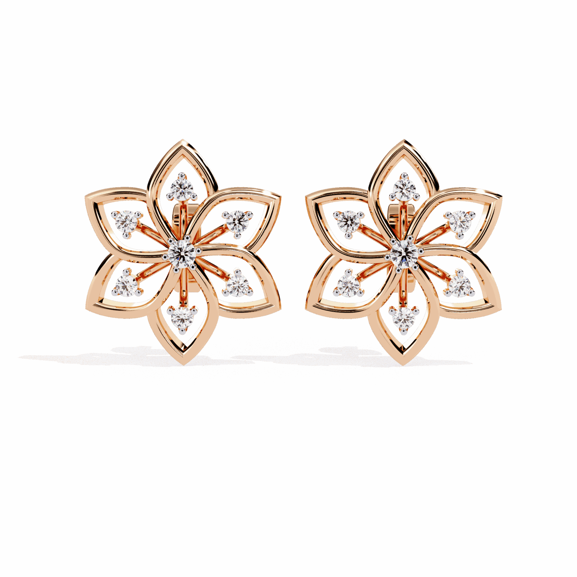 0.1 Carat Twin Round Stud Earrings in Moissanite | House of Estara