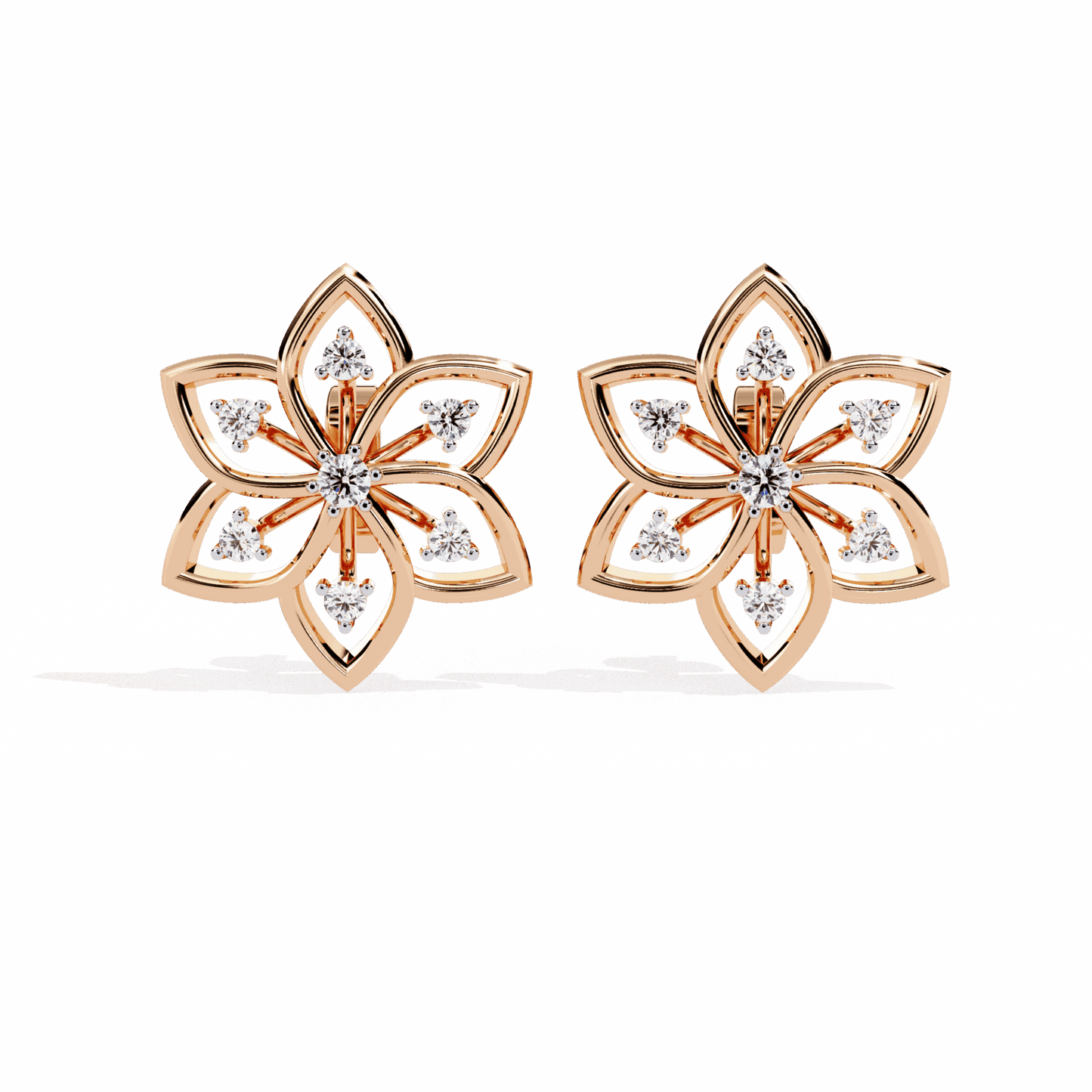 0.1 Carat Twin Round Stud Earrings in Moissanite | House of Estara
