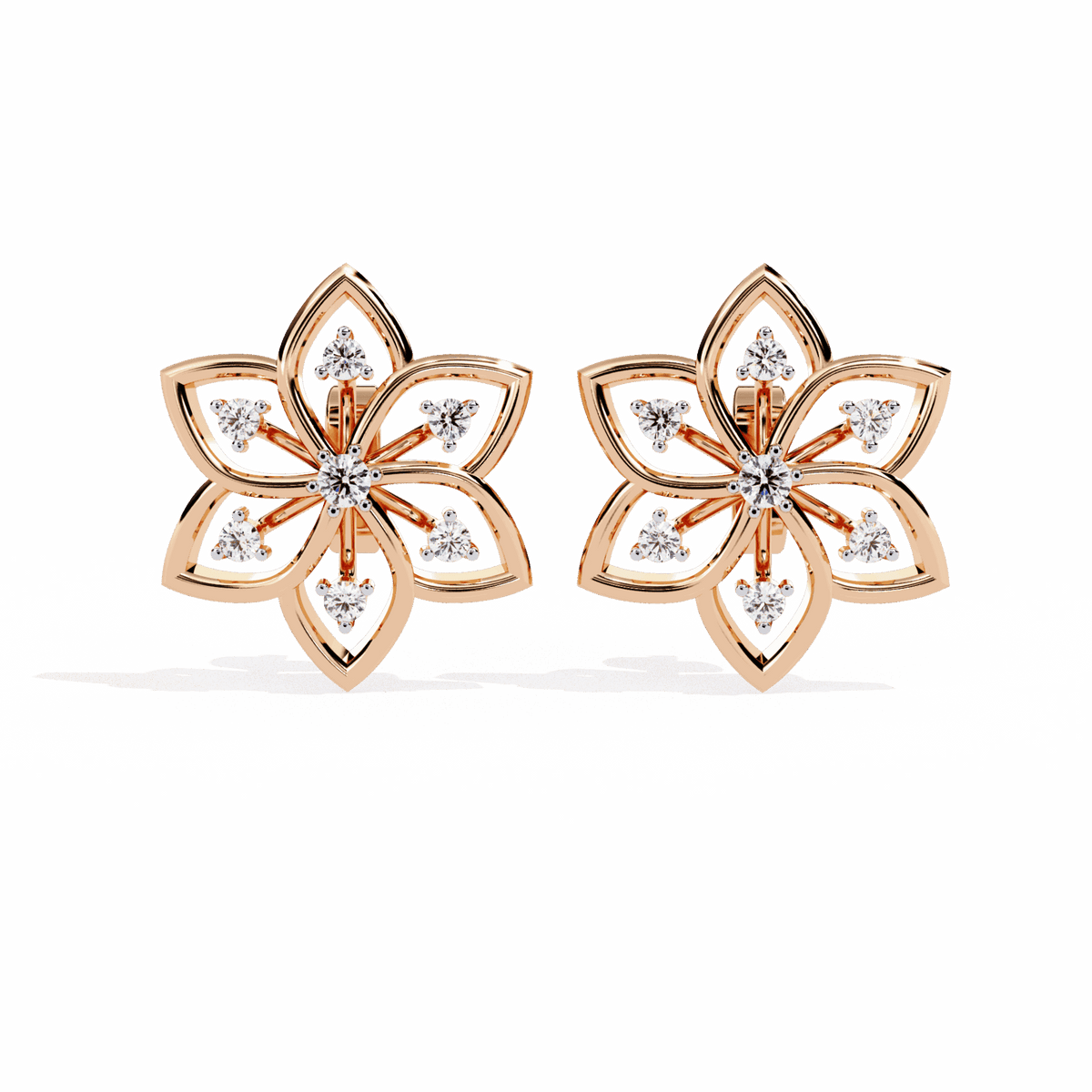 0.1 Carat Twin Round Stud Earrings in Moissanite | House of Estara