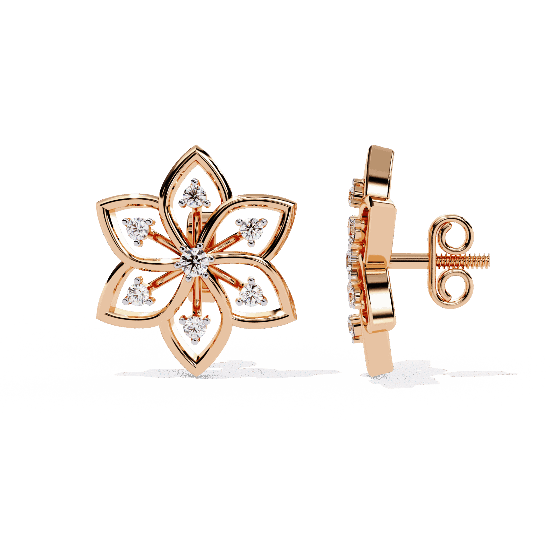 0.1 Carat Twin Round Stud Earrings in Moissanite | House of Estara