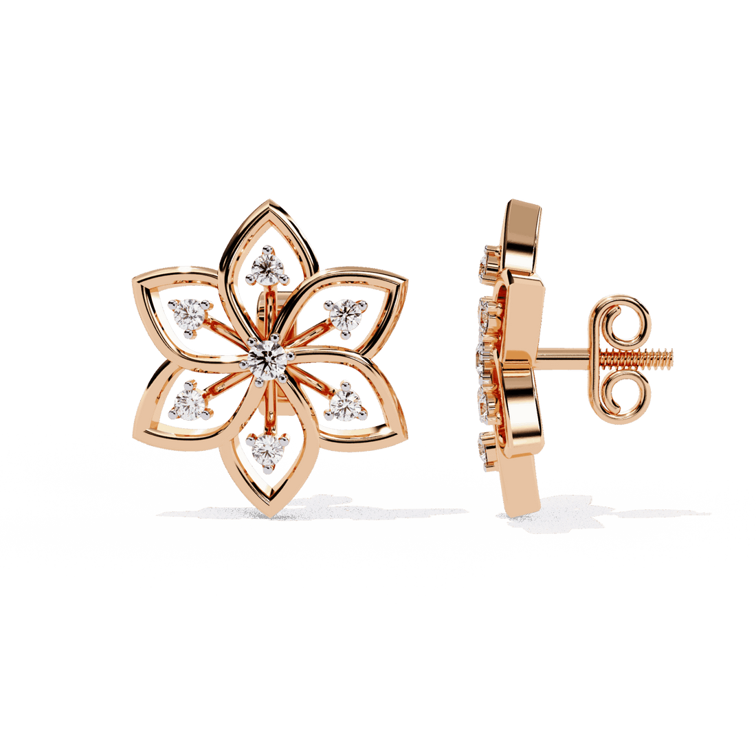0.1 Carat Twin Round Stud Earrings in Moissanite | House of Estara
