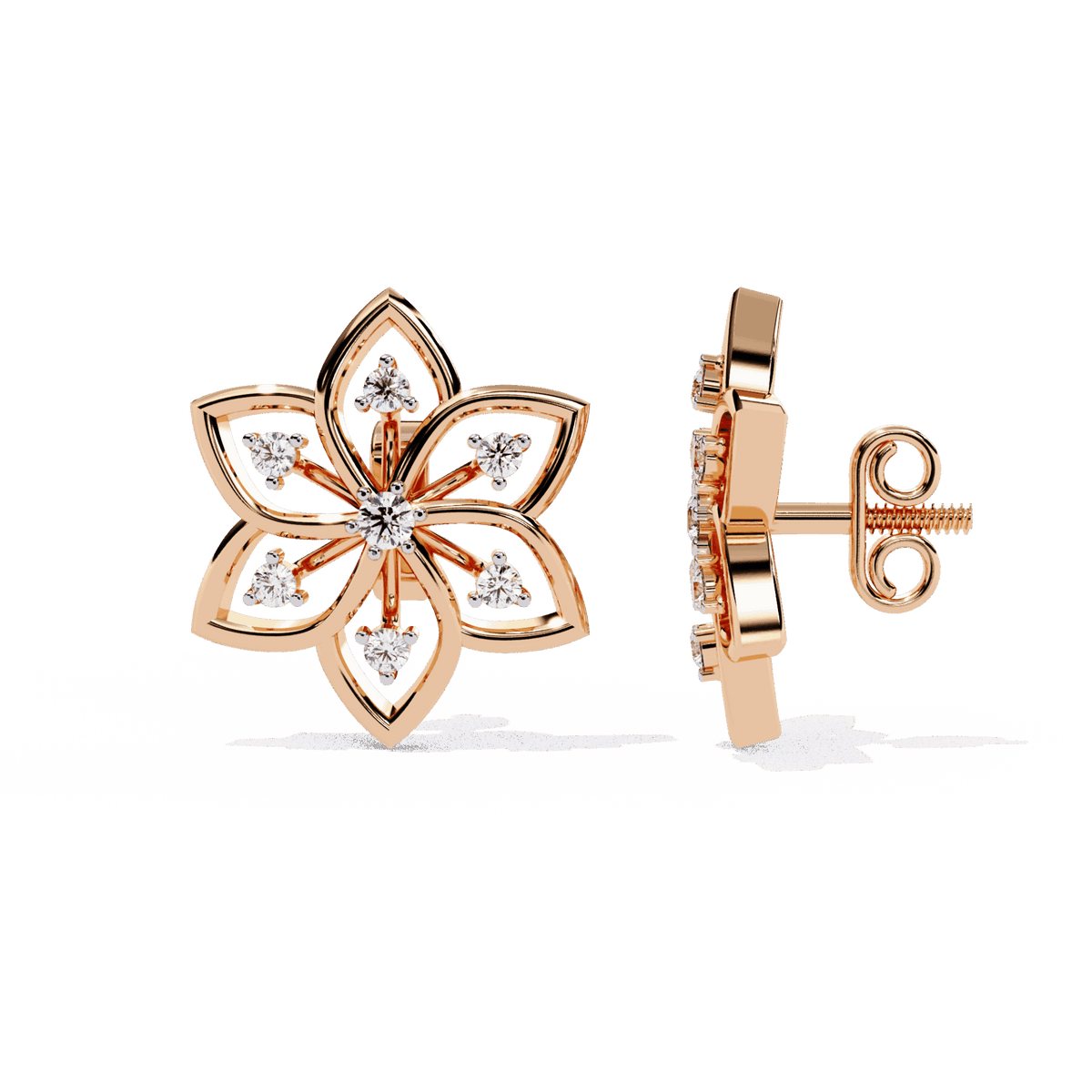 0.1 Carat Twin Round Stud Earrings in Moissanite | House of Estara