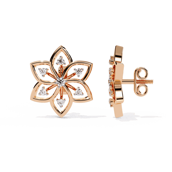 0.1 Carat Twin Round Stud Earrings in Moissanite | House of Estara