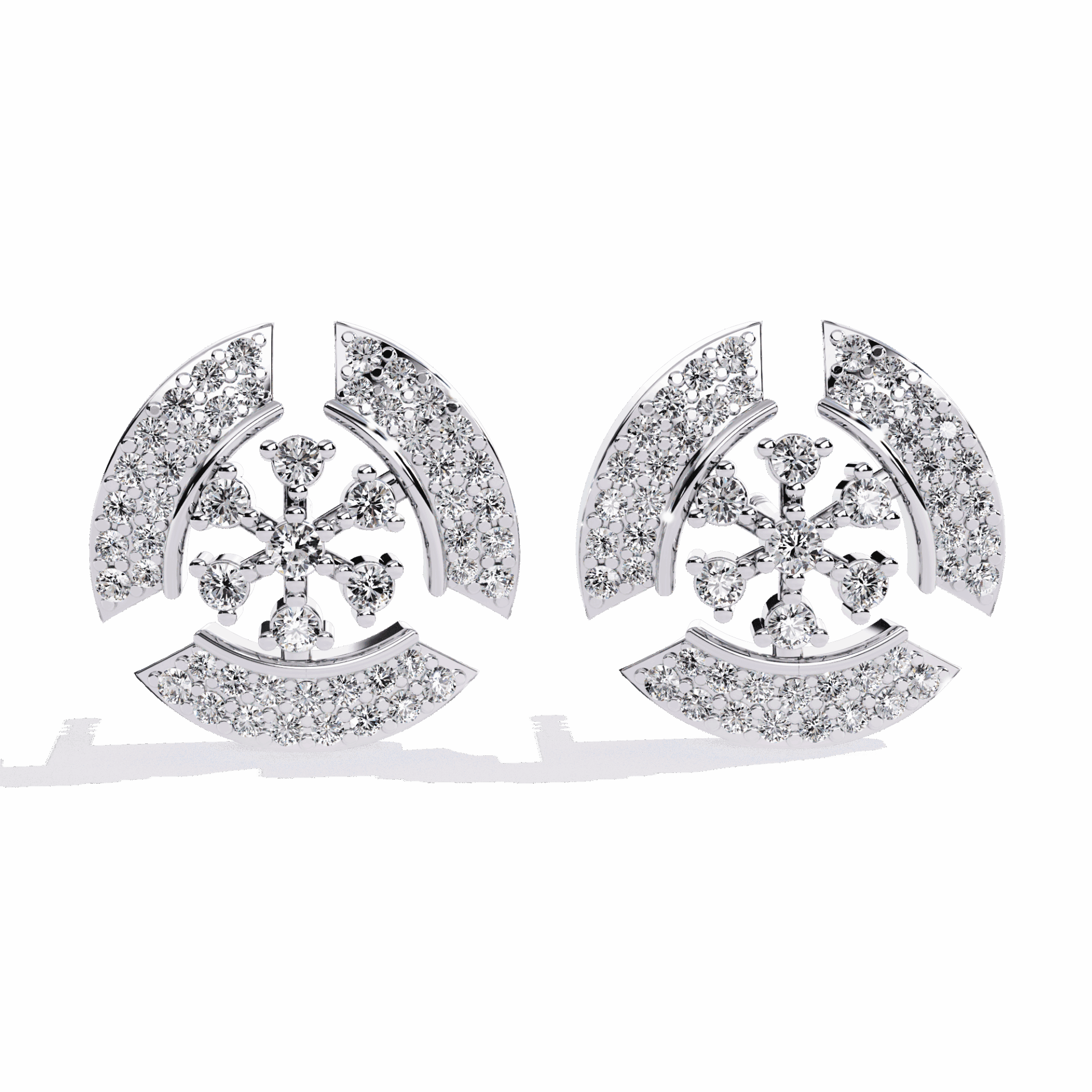 0.5 Carat Round Cluster Stud Earrings in Moissanite | House of Estara