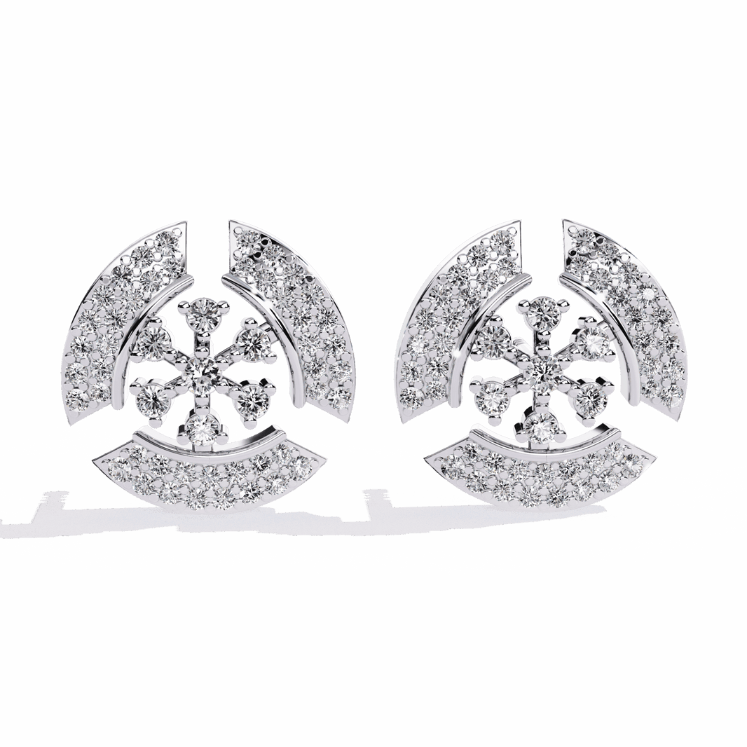 0.5 Carat Round Cluster Stud Earrings in Moissanite | House of Estara