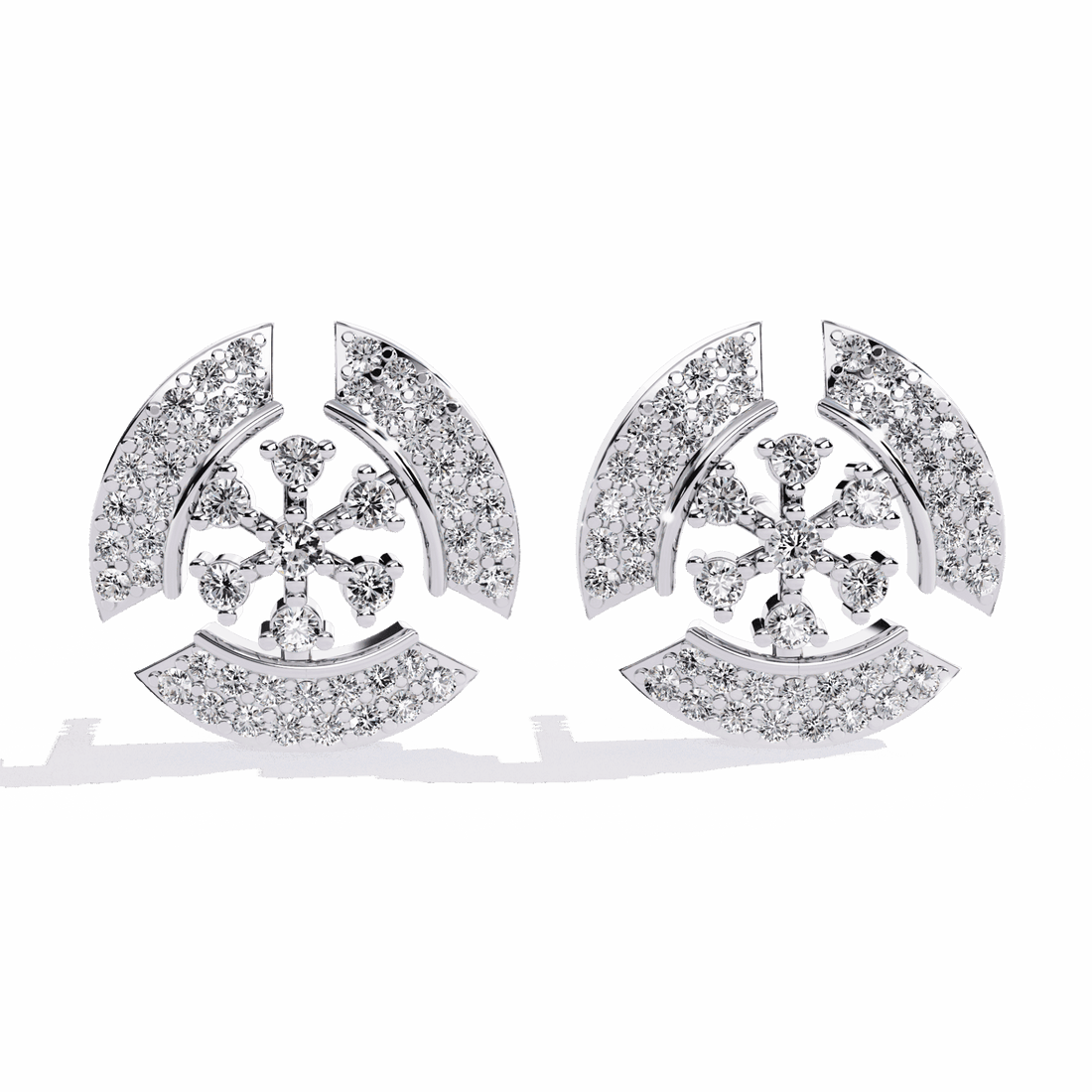 0.5 Carat Round Cluster Stud Earrings in Moissanite | House of Estara