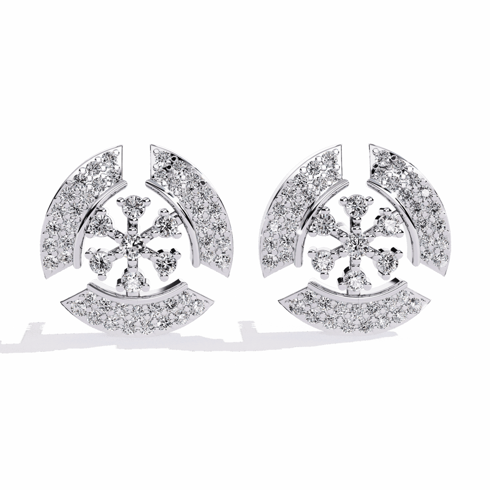 Round Cluster Stud Earrings