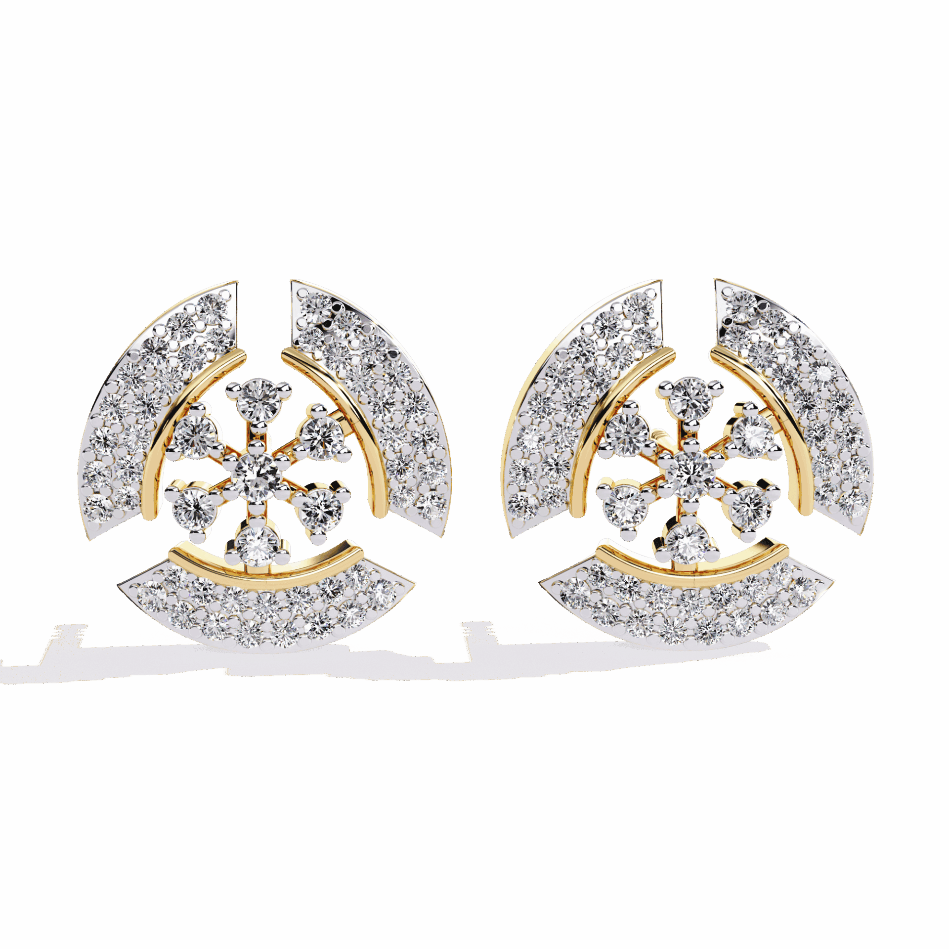 0.5 Carat Round Cluster Stud Earrings in Moissanite | House of Estara