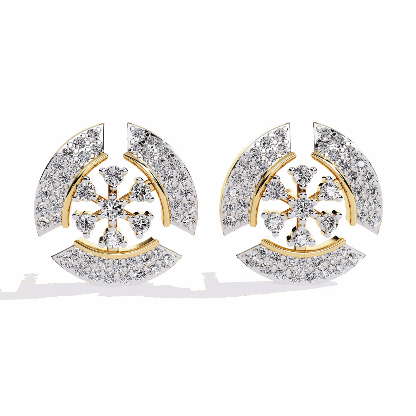 0.5 Carat Round Cluster Stud Earrings in Moissanite | House of Estara