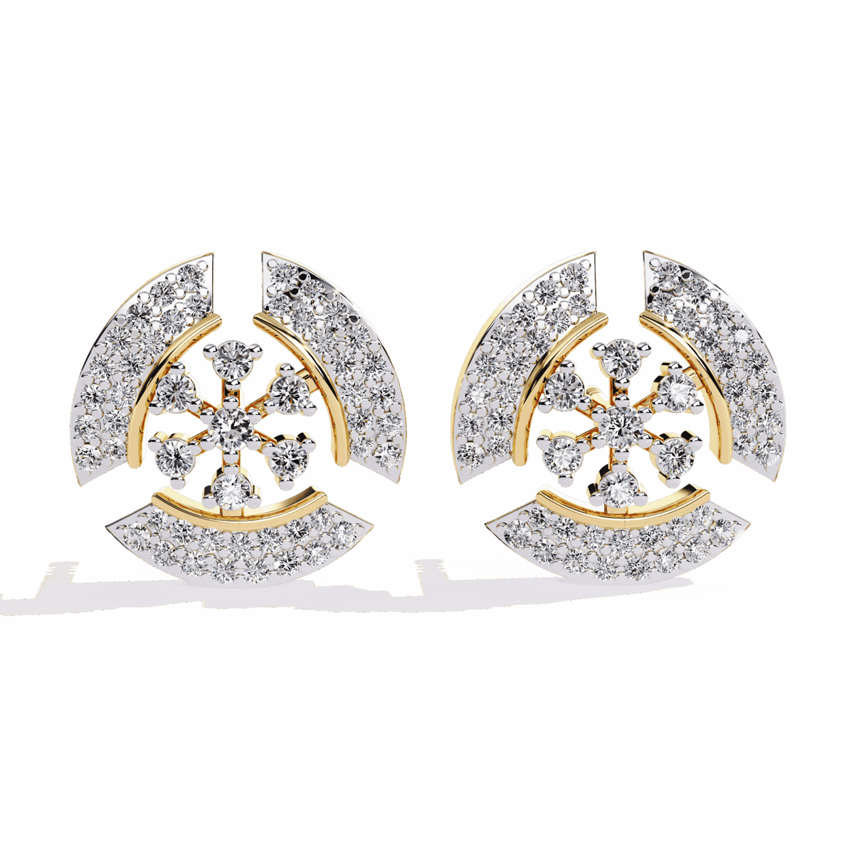 0.5 Carat Round Cluster Stud Earrings in Moissanite | House of Estara