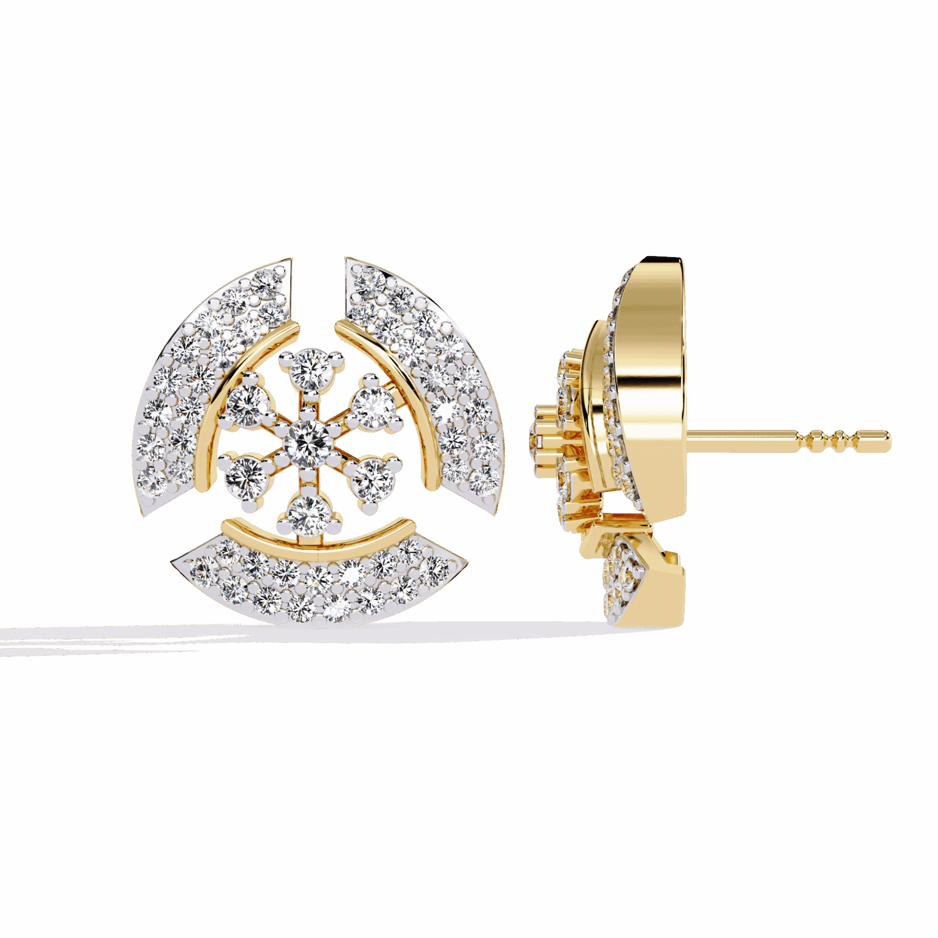 0.5 Carat Round Cluster Stud Earrings in Moissanite | House of Estara