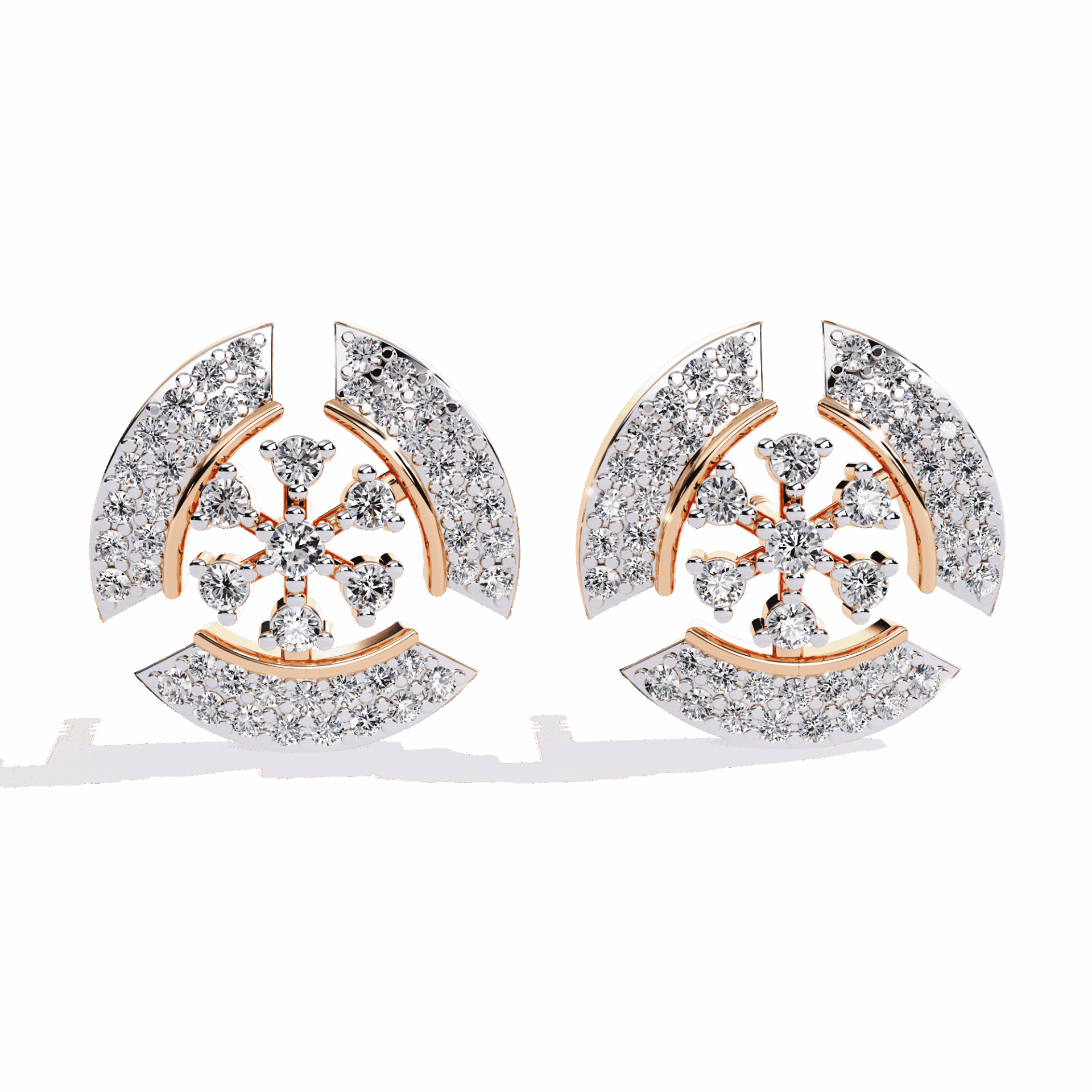 0.5 Carat Round Cluster Stud Earrings in Moissanite | House of Estara