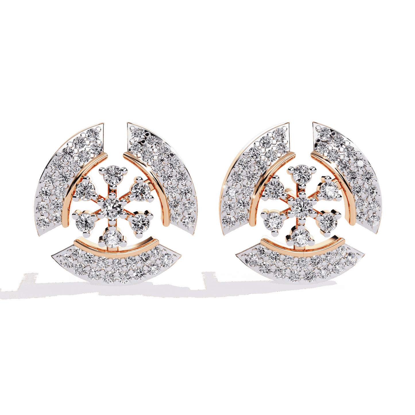 0.5 Carat Round Cluster Stud Earrings in Moissanite | House of Estara