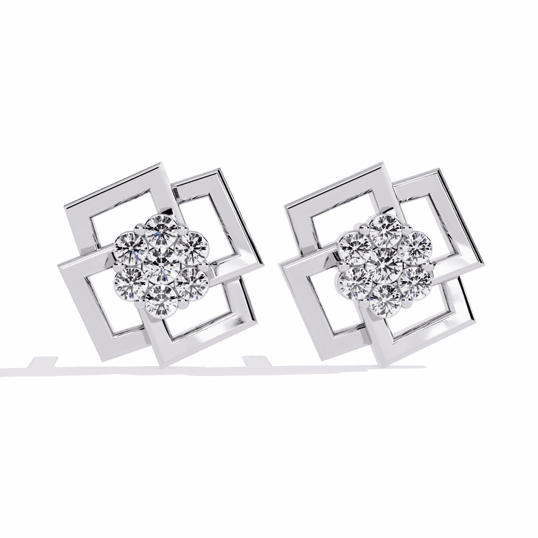 0.2 Carat Classic Round Duo Stud Earrings in Moissanite | House of Estara