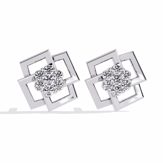 0.2 Carat Classic Round Duo Stud Earrings in Moissanite | House of Estara