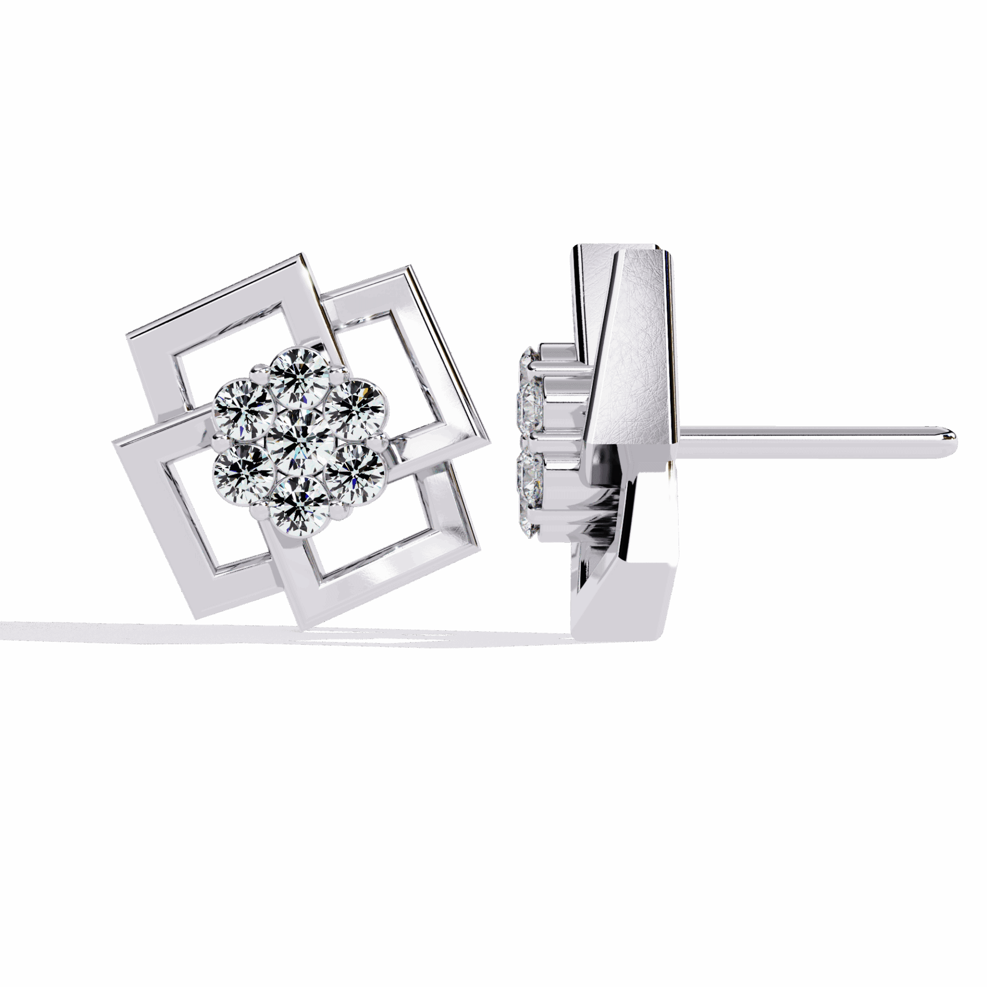 0.2 Carat Classic Round Duo Stud Earrings in Moissanite | House of Estara