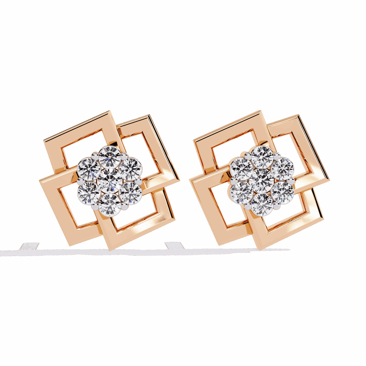 0.2 Carat Classic Round Duo Stud Earrings in Moissanite | House of Estara