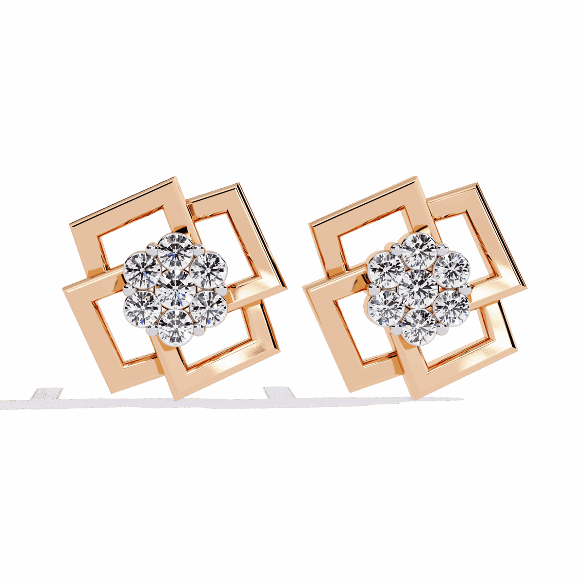 0.2 Carat Classic Round Duo Stud Earrings in Moissanite | House of Estara