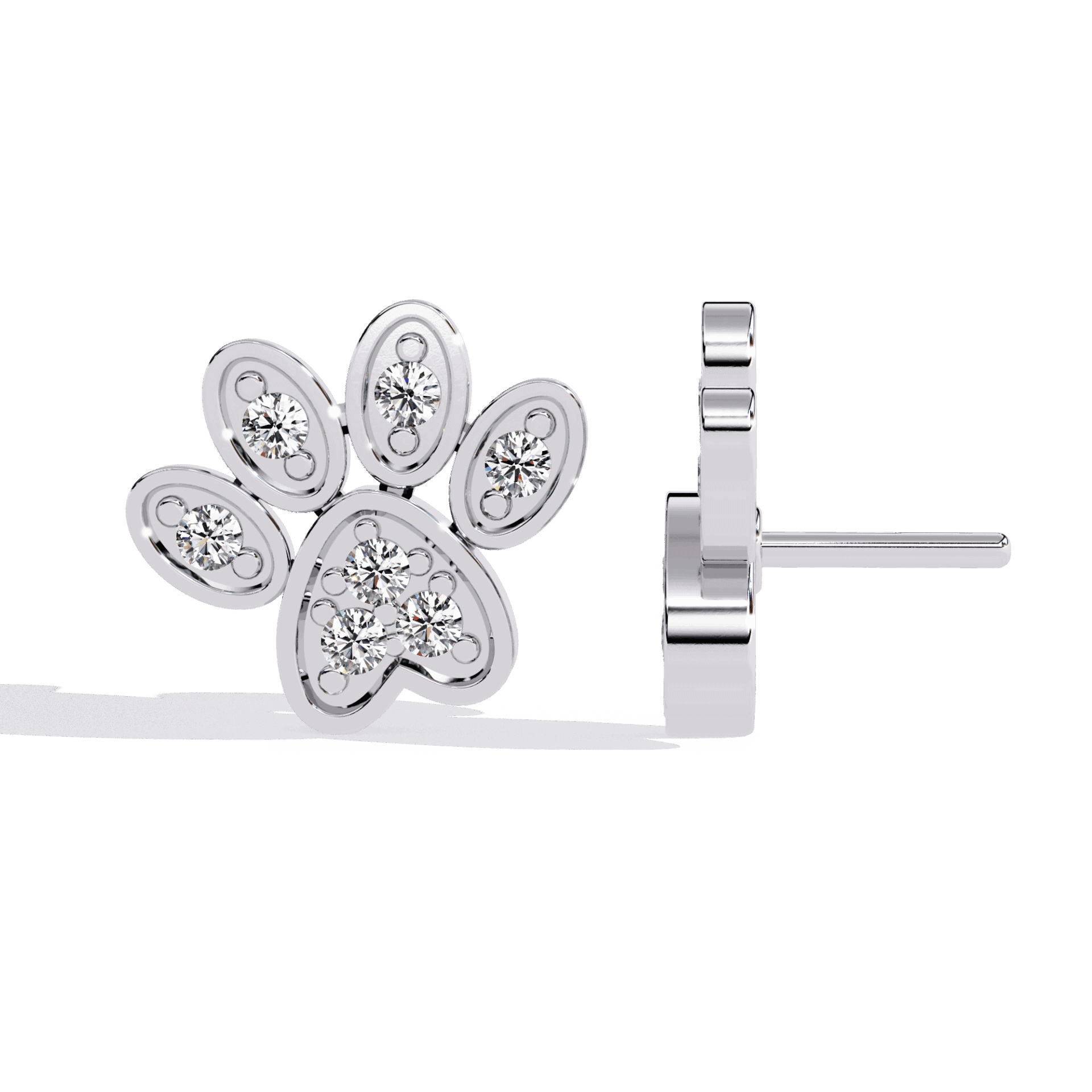 0.2 Carat Modern Round Stud Earrings in Moissanite | House of Estara