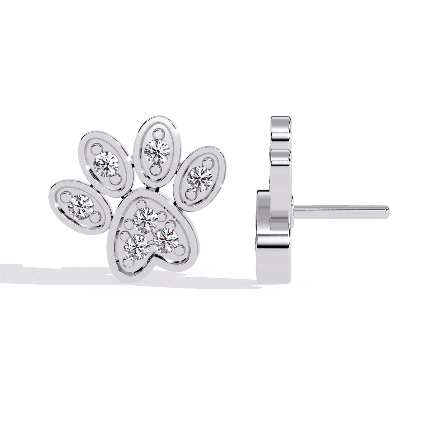 0.2 Carat Modern Round Stud Earrings in Moissanite | House of Estara