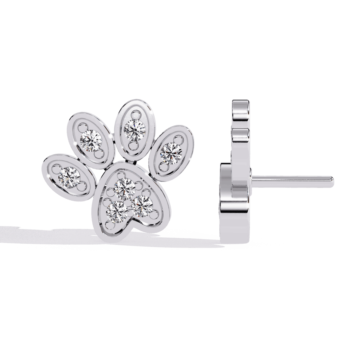 0.2 Carat Modern Round Stud Earrings in Moissanite | House of Estara
